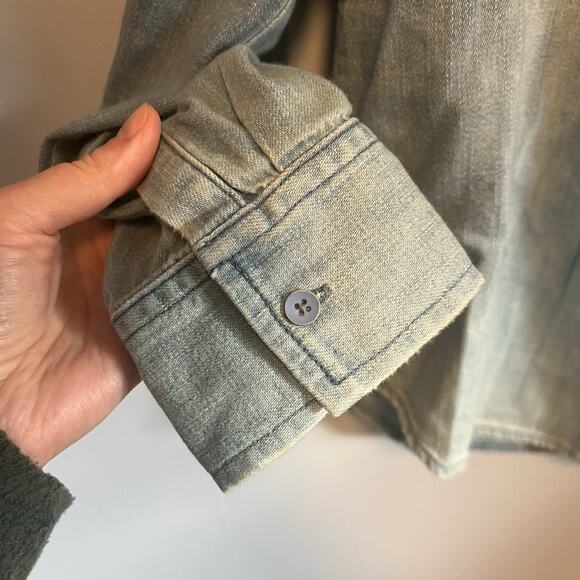 Adriano Goldschmied Chambray Denim Jean Button up Top Sz Small - Picture 5 of 7